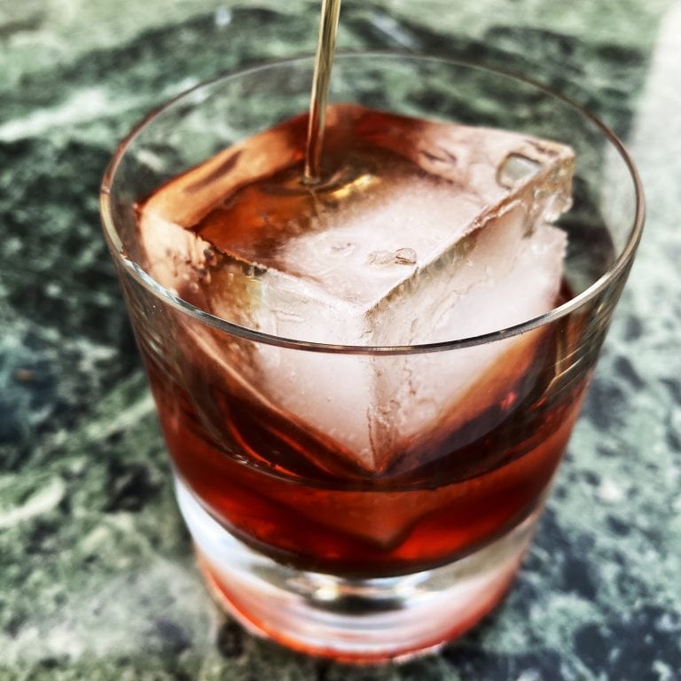 Negroni on the rock