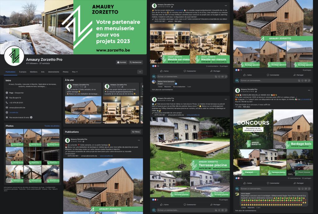 Communication reseaux sociaux facebook menuiserie