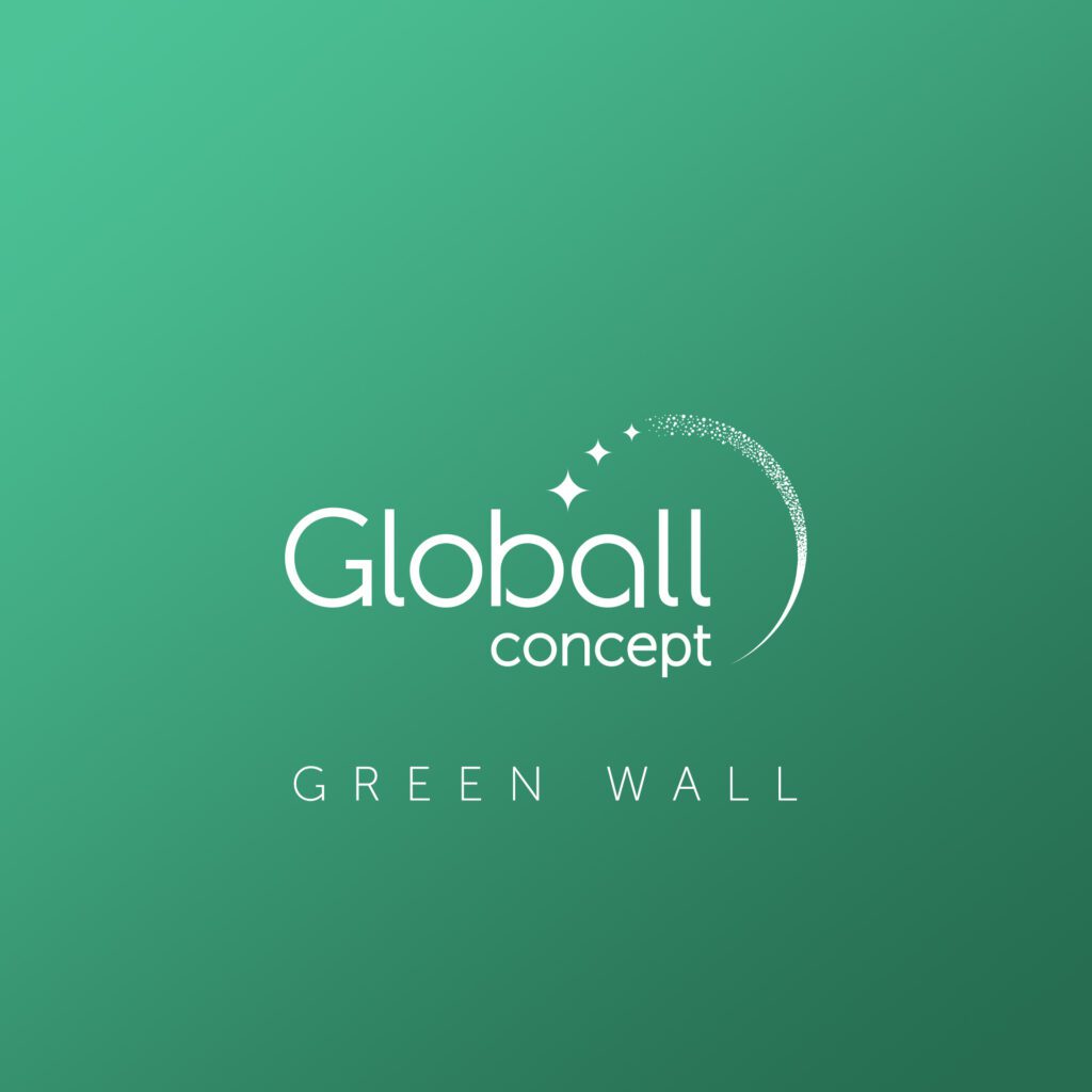 globall concept application web experience digitale mur vert