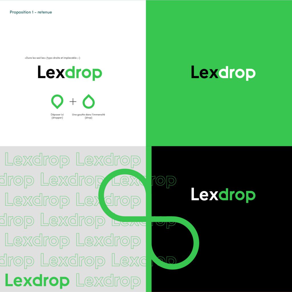 Lexdrop concept logo design Gintlemen